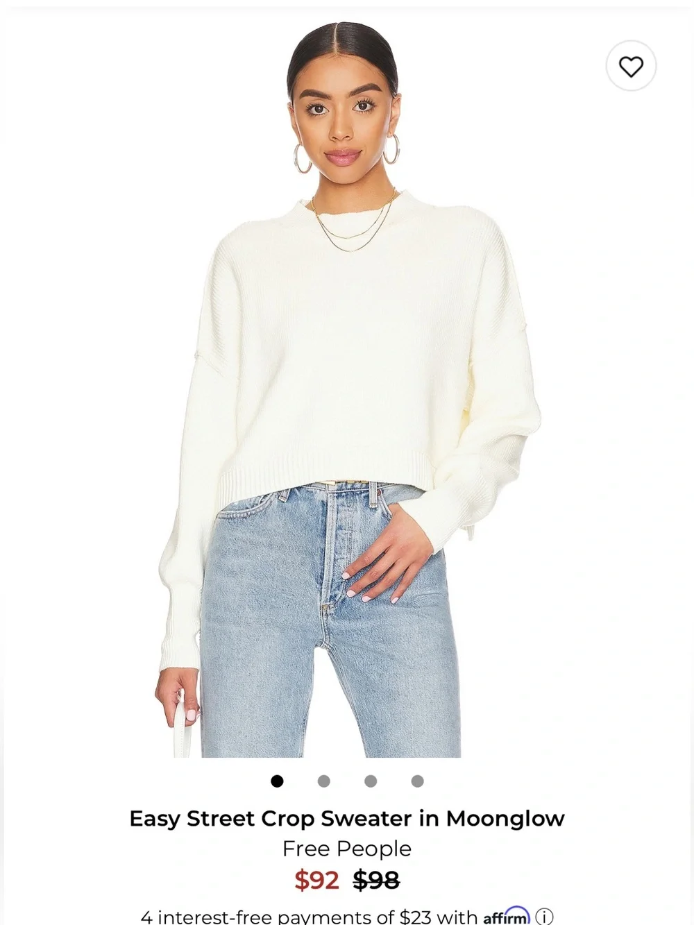 Free People Easy Street Crop Pullover in Moonglow